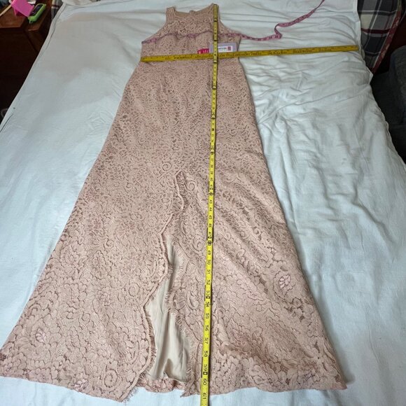 J S Collections 12 Formal Beige Lace Feminine Maxi Resort Wedding Event $248 - Picture 8 of 16